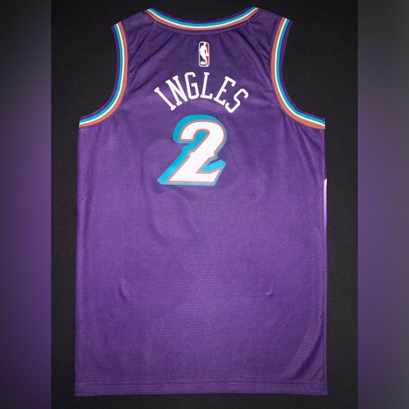 SOLD Nike Joe Ingles Utah Jazz #2 Purple Classic Throwback Swingman Jersey 40 S - Picture 6 of 7